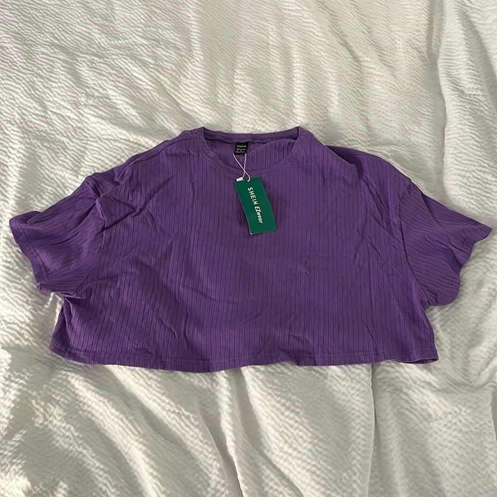 SHEIN purple crop tee